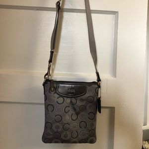 Coach silver cross-body bag